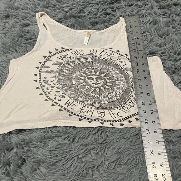 Vintage Y2K Ocasion Boho Swing Tank Crop Top Live by the Sun Feel By the Moon - Picture 4 of 8
